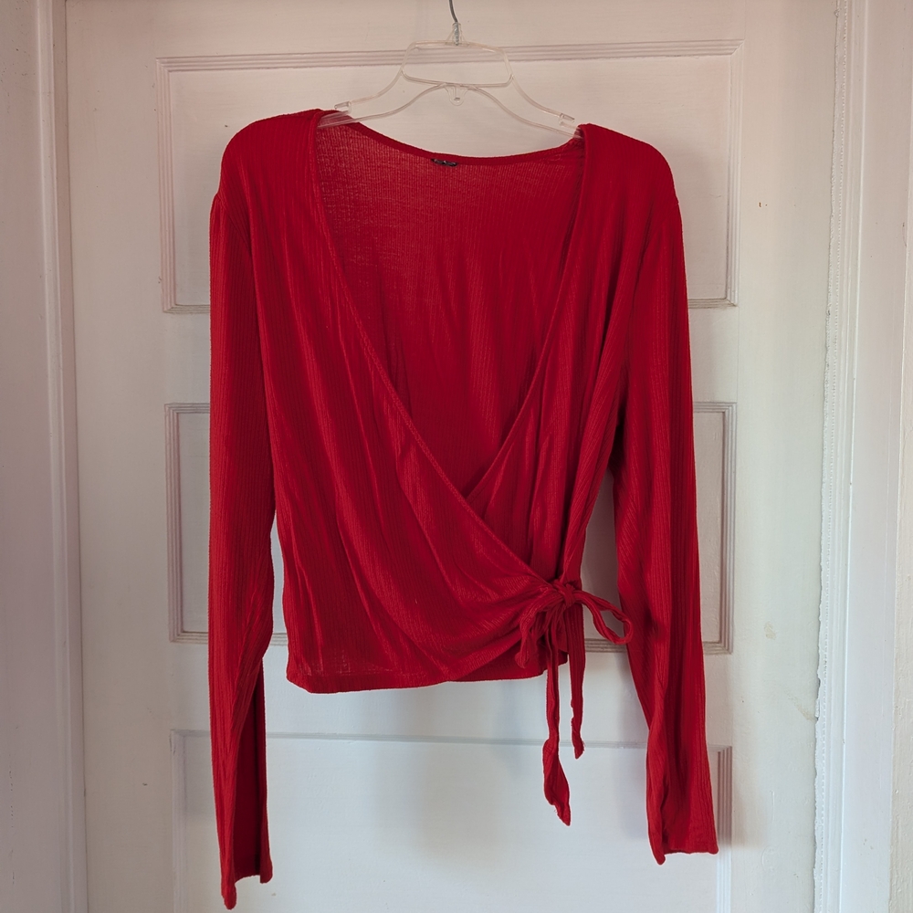 Red Wrap Top